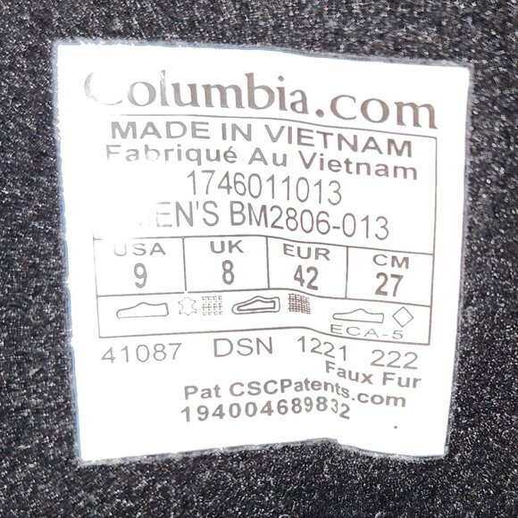 NEW Columbia Fairbanks Omni Heat boots, Men\'s Size 9